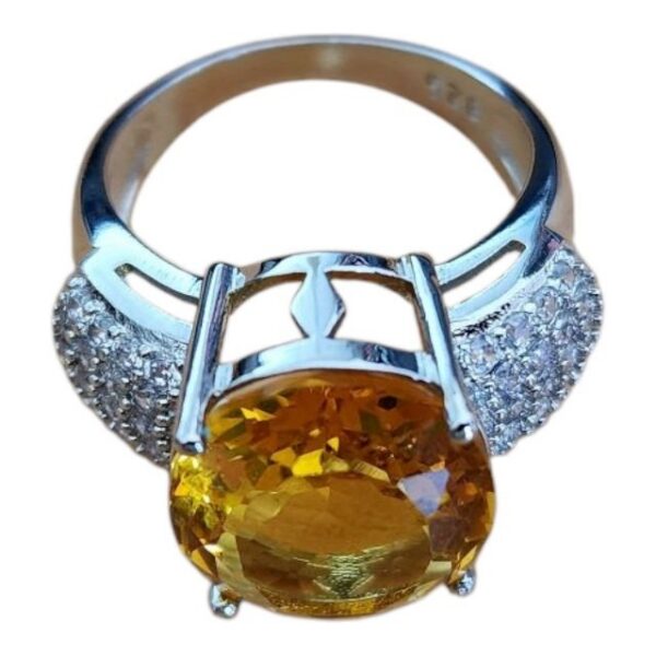 18k White Gold Citrine 7 Ring - Image 3