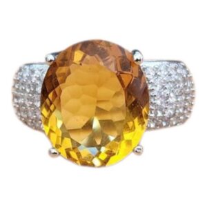 18k White Gold Citrine 7 Ring
