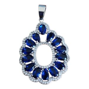 18k White Gold Sapphire Pendant