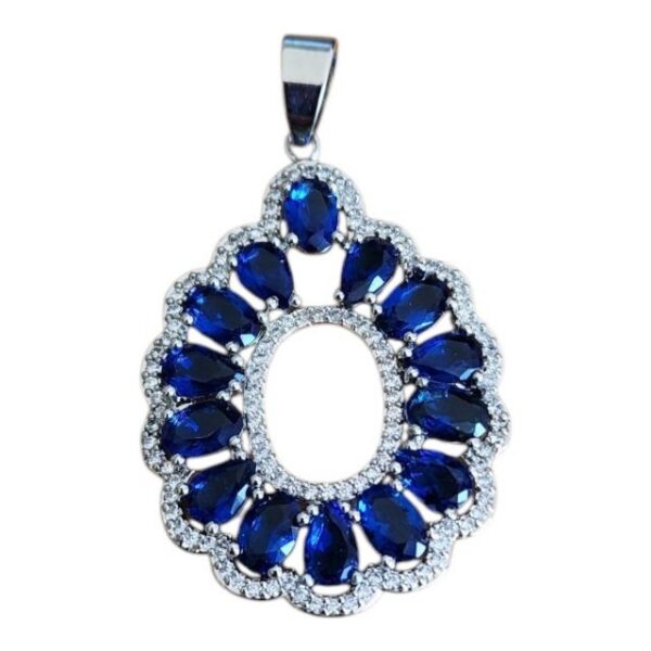 18k White Gold Sapphire Pendant