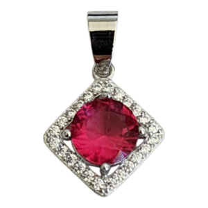 Pink Tourmaline Square Pendant