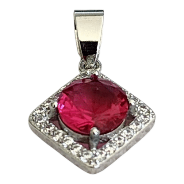 Pink Tourmaline Square Pendant - Image 2