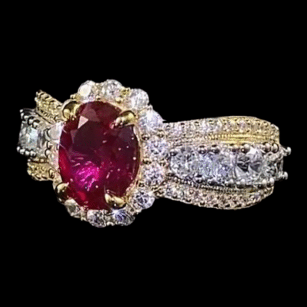 Created Ruby Sterling Silver Elegant Ring - Image 3