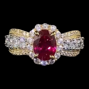Created Ruby Sterling Silver Elegant Ring