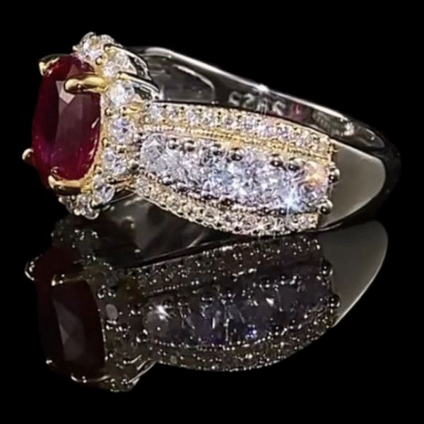 Created Ruby Sterling Silver Elegant Ring - Image 4