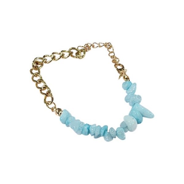 Adjustable Stainless Steel Bracelet – Natural Stone Beads - Image 3