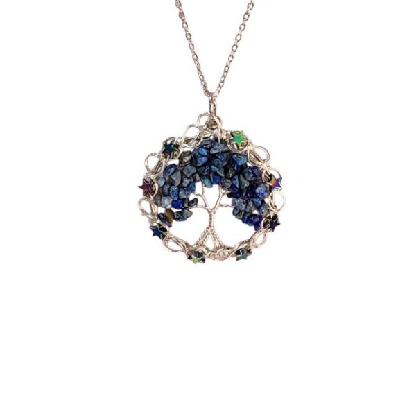 Water Drop Natural Stone Necklace with Star Accents – Gold or Silver - Image 8