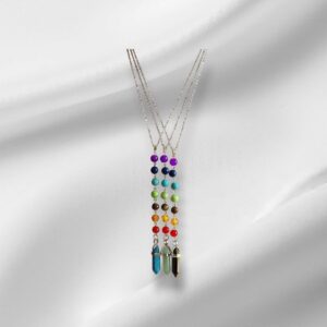 Natural Stone Pendulum Necklace Tiger Eye, Turquoise & Green Aventurine