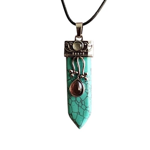Turquoise Sword Pendant Natural Stone Power and Style - Image 2