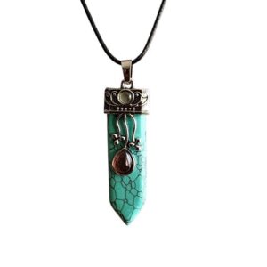Turquoise Sword Pendant Natural Stone Power and Style