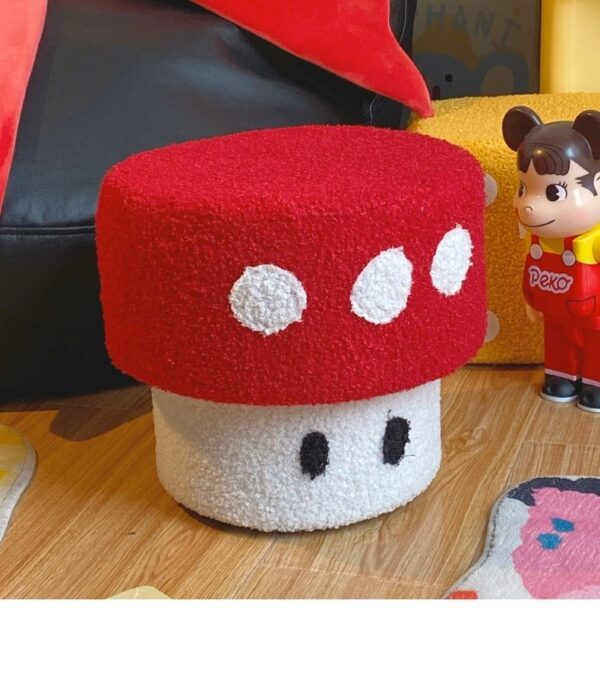 Solid Wood Mushroom And Dice Style 2pc Set Stool - Image 4
