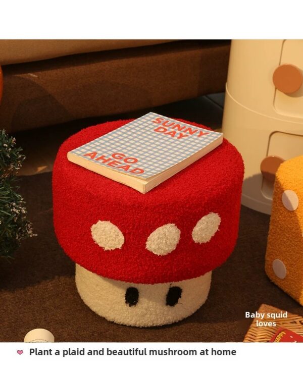 Solid Wood Mushroom And Dice Style 2pc Set Stool - Image 2