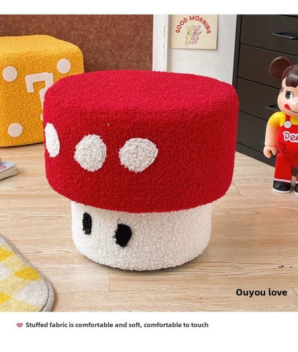 Solid Wood Mushroom And Dice Style 2pc Set Stool - Image 6