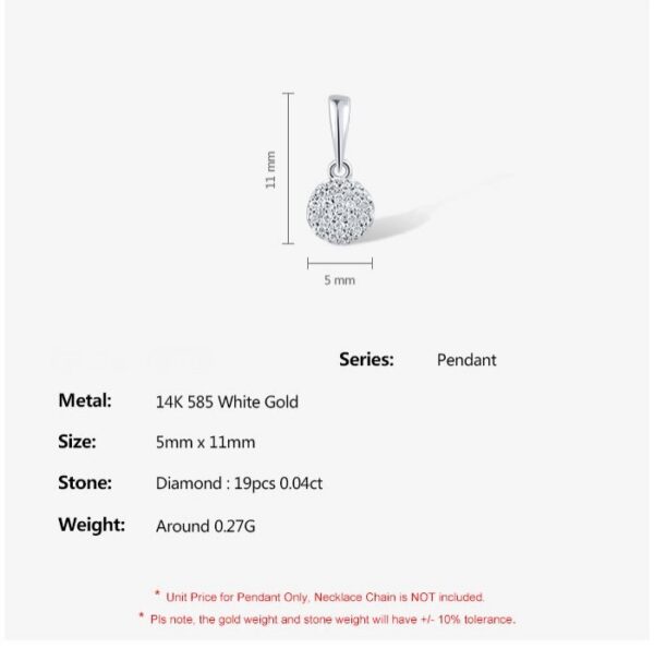 0.038ct Diamond 14k Gold Pendant - Image 3