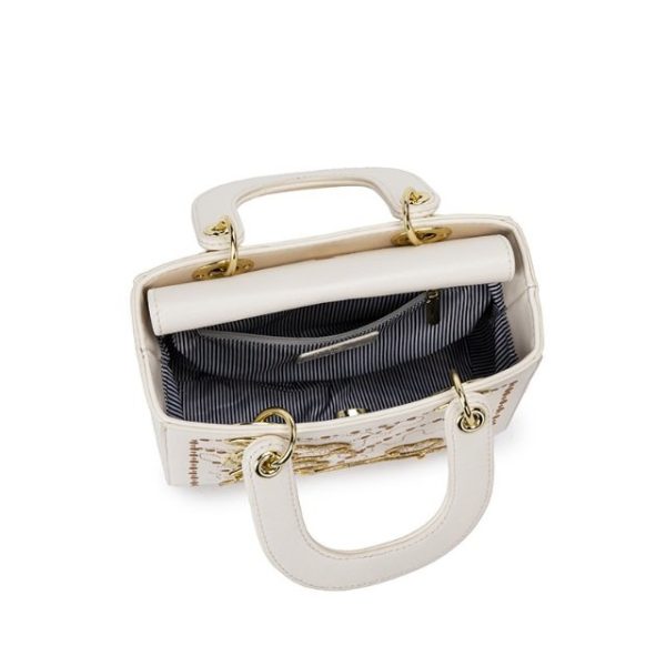 Embroidered Gold Shoulder Bag - Image 5