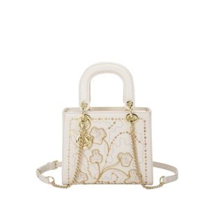 Embroidered Gold Shoulder Bag