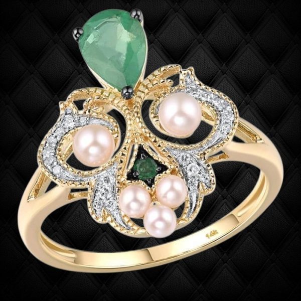 14kt Emerald Ring in Yellow Gold - Image 3