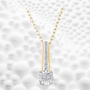 9k Yellow Gold 0.02ct Diamond Pendant