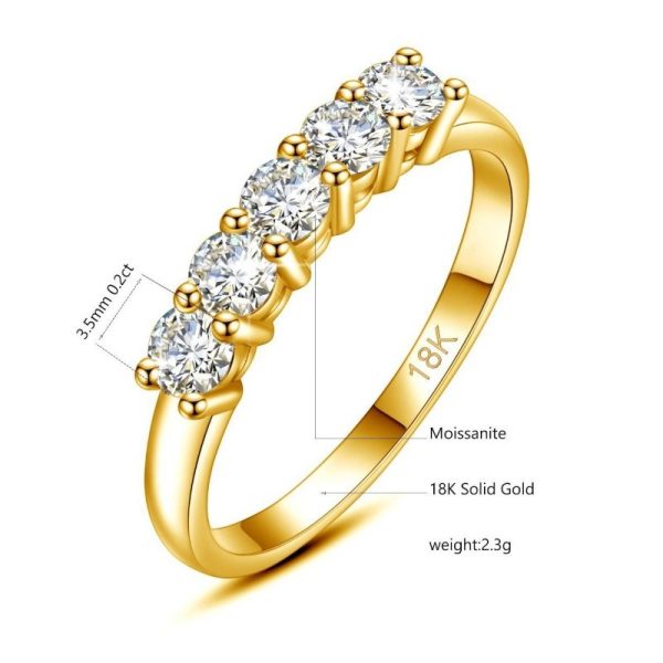 1ct Moissanite Diamond 18k Gold Ring - Image 4