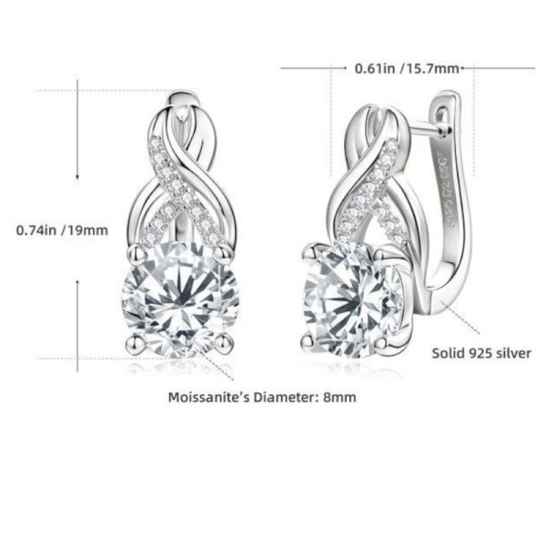 14k Gold Plated 8mm Moissanite Earring - Image 3