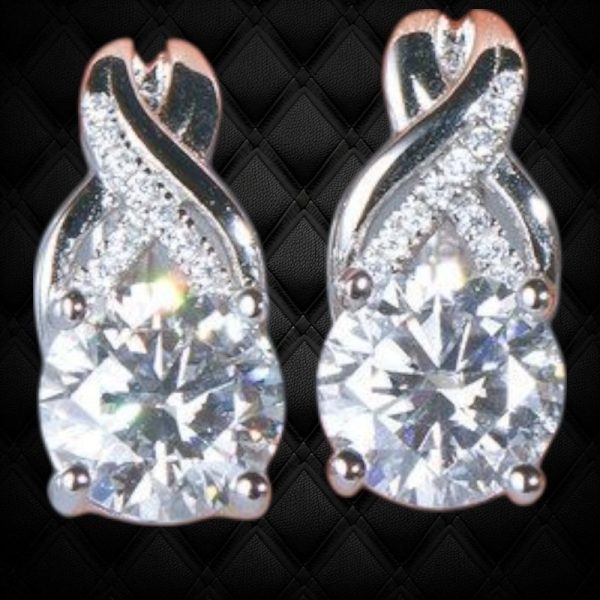 14k Gold Plated 8mm Moissanite Earring - Image 7