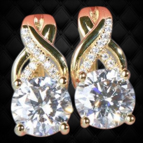 14k Gold Plated 8mm Moissanite Earring - Image 6