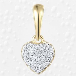 0.04ct DIAMOND HEART 14k Gold PENDANT