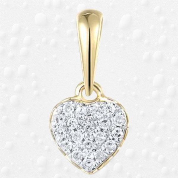 0.04ct DIAMOND HEART 14k Gold PENDANT