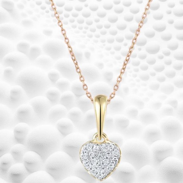 0.04ct DIAMOND HEART 14k Gold PENDANT - Image 2