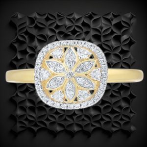 14k Yellow Gold 0.22ct Diamond Ring