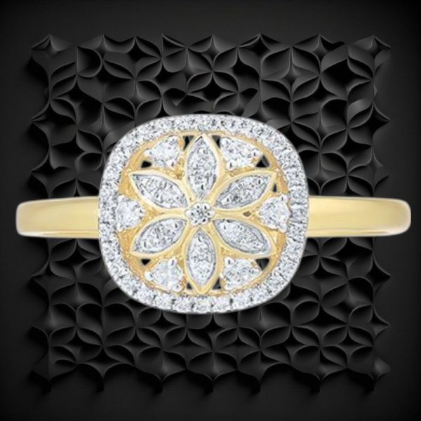 14k Yellow Gold 0.22ct Diamond Ring