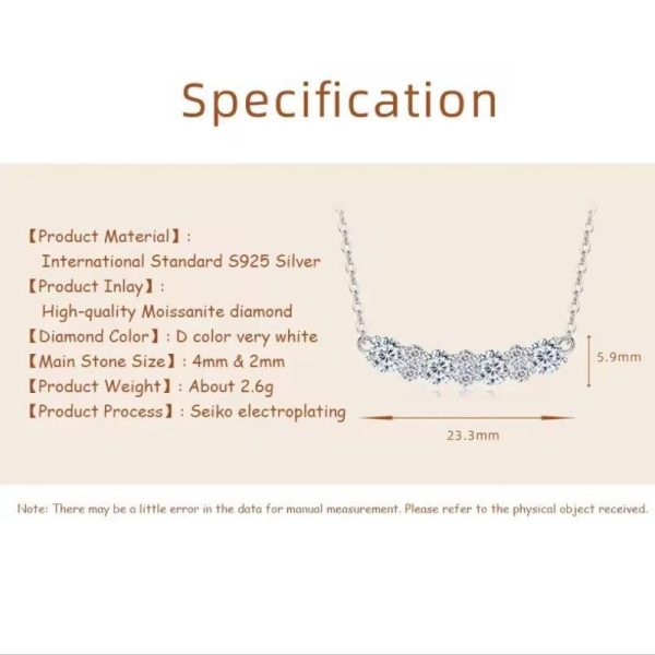 Moissanite Diamond VVS1 Sterling Silver Necklace Set - Image 4