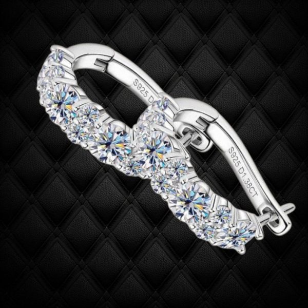 Moissanite Diamond VVS1 Sterling Silver Necklace Set - Image 6
