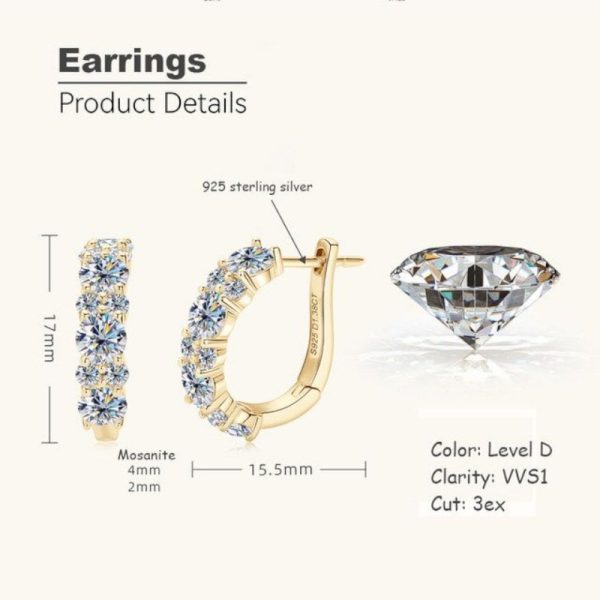 Moissanite Diamond VVS1 Sterling Silver Necklace Set - Image 5