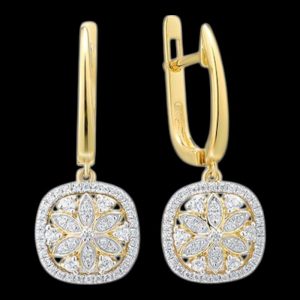 14k Yellow Gold Diamond 0.45ct Dangle Earring