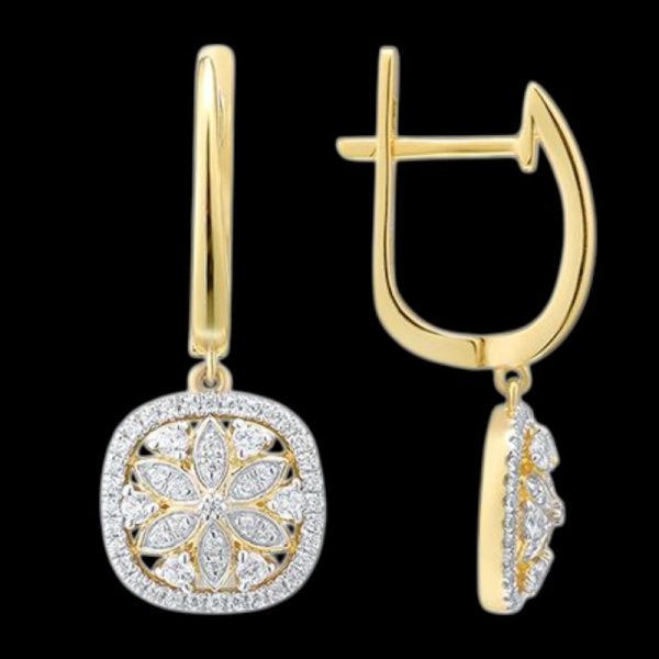 14k Yellow Gold Diamond 0.45ct Dangle Earring - Image 2
