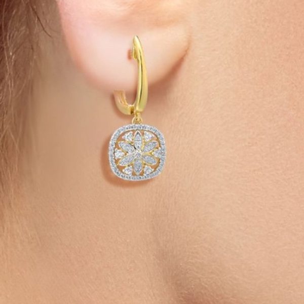 14k Yellow Gold Diamond 0.45ct Dangle Earring - Image 3
