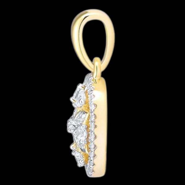 0.22ct Diamond Flower 14k Yellow Gold Pendant - Image 2