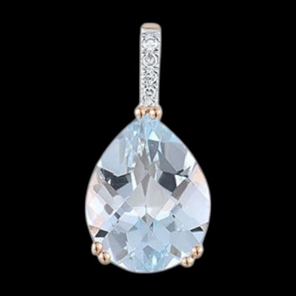 2.20ct Blue Topaz 14k Rose Gold Pendant - Image 2