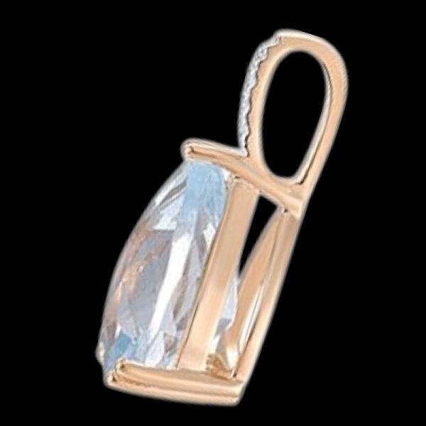 2.20ct Blue Topaz 14k Rose Gold Pendant - Image 3
