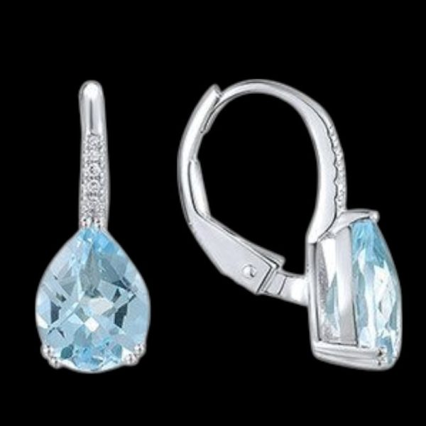 Skyblue Topaz 4.40ct White Gold Earring - Image 3