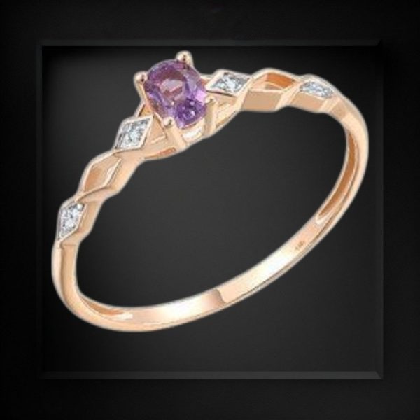 0.18ct Amethyst 14kRose Gold Ring - Image 2