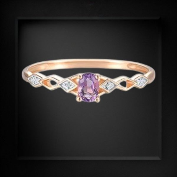 0.18ct Amethyst 14kRose Gold Ring