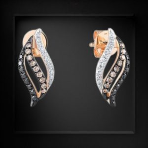 0.07ct Black Brown Diamond Stud Earring