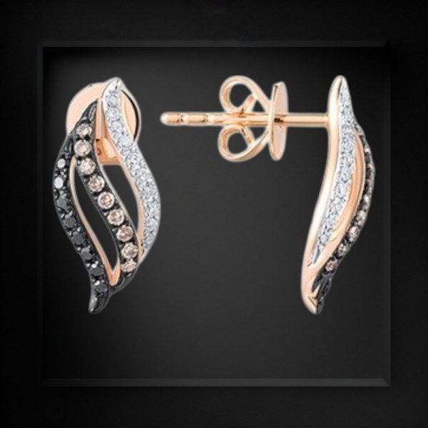 0.07ct Black Brown Diamond Stud Earring - Image 2
