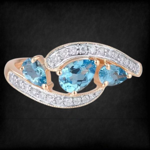 1.30ct Swiss Blue Topaz 14k Yellow Gold - Image 2