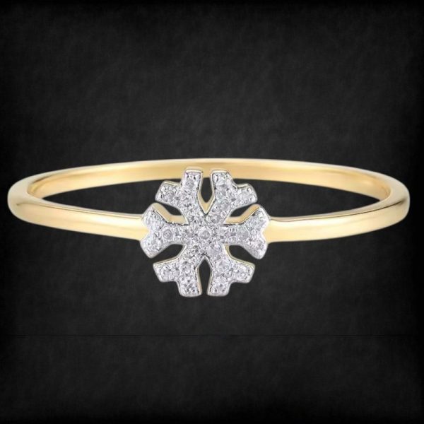 0.06ct Diamond Snow Ring in 14k Yellow Gold