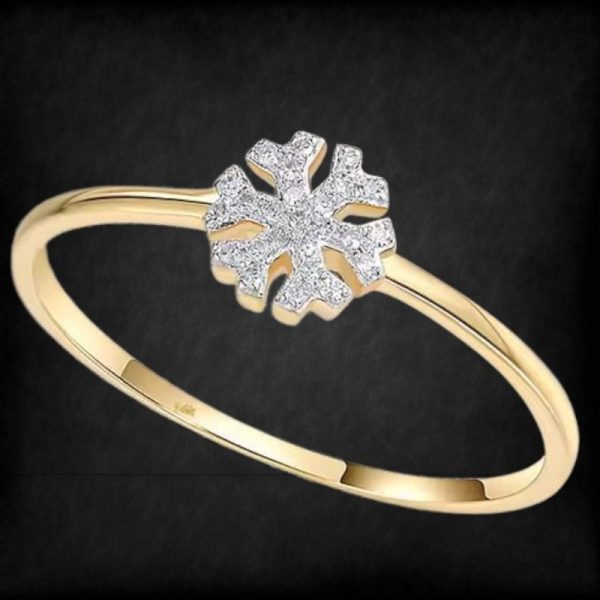 0.06ct Diamond Snow Ring in 14k Yellow Gold - Image 2
