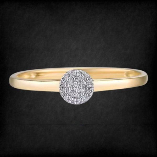 14k Yellow Gold 0.038ct Diamond Round Ring - Image 3