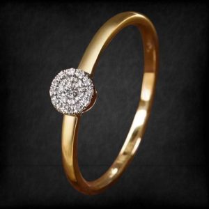 14k Yellow Gold 0.038ct Diamond Round Ring